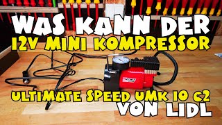 Autoreifen MiniKompressor UMK 10 C2 von ULTIMATE SPEED® [upl. by Llacam]