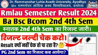 Rmlau Ba Bsc Bcom 2nd 4th Semester Result 2024 Rmlau Ba 2nd Semester Result 2024 Rmlau Result 2024 [upl. by Aeel]