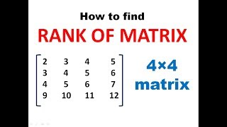 How to find Rank of Matrix  RANK OF MATRIX  MATRICES  Engineering [upl. by Zebada567]