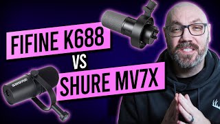 Podcast Mic Review Fifine k688 vs Shure MV7X Dynamic Microphones [upl. by Yrrah]