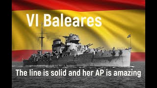 World of Warships  Baleares Review her AP is amazing [upl. by Gaves874]