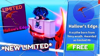 HOW TO GET NEW LIMITED HALLOWS EDGE IN BLADE BALL FOR FREE Roblox [upl. by Sinnylg]