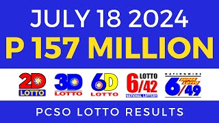 Lotto Result Today 9pm July 18 2024  PCSO Complete [upl. by Ynnos]