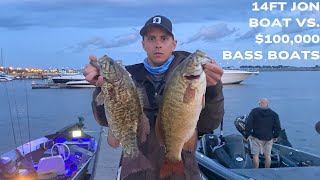 14ft quotTin Canquot vs 100000 Bass Boats in Tournament [upl. by Ettennad]