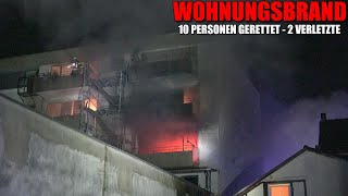 DRAMATISCHER WOHNUNGSBRAND MIT MENSCHENRETTUNG  10 Bewohner gerettet  Großeinsatz in Erkrath [upl. by Nehgaem]