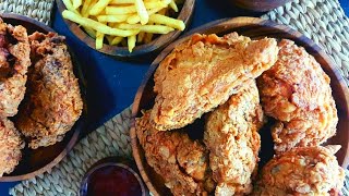 How to cook CRISPY FRIED CHICKEN using a pressure cooker  Juicy tastier chrunchier fried chicken [upl. by Vastah698]