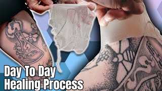 Tattoo Healing Process With Second Skin Dermshield  Saniderm [upl. by Barth107]