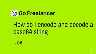 How do I encode and decode a base64 string [upl. by Roxana649]