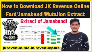 How to download Jk revenue jamabandifardmutation documents  jk revenue department online services [upl. by Skipp479]