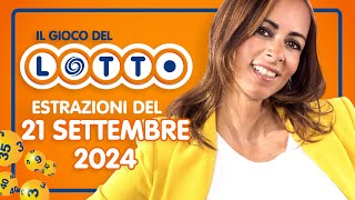 Estrazione in diretta del Gioco del Lotto e del Simbolotto di sabato 21 Settembre 2024 [upl. by Gelhar]