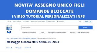 Novità Assegno Unico Figli  Le video guide inps per sbloccare le domande [upl. by Aneri]