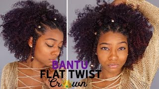 Natural Black Summer Hairstyles Flat Twist Bantu Knot Crown Hair  The Mane Choice [upl. by Nnalyrehs]