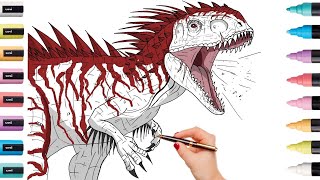 From Sketch to Prehistoric Predator Learn to Draw Indominus Rex Level 40 from Jurassic World Ease [upl. by Grefer]