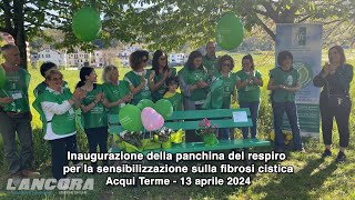 Inaugurazione della panchina del respiro per la sensibilizzazione sulla fibrosi cistica [upl. by Kelbee897]