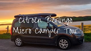 Van Tour Citroën Berlingo Micro Camper Conversion  Full time van life [upl. by Schwarz]