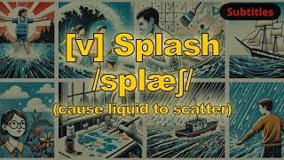 v Splash meaning cause liquid to scatter with 5 examples [upl. by Baniez328]