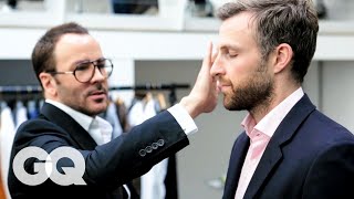 Tom Ford Gives a 30YearOld Man an Eyebrow Makeover  Project Upgrade  GQ [upl. by Arsuy154]