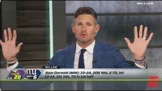 ESPN NFL LIVE  Dan Orlovsky EXCITED Sam Darnold Looked UNBELIEVABLE With Minnesota Vikings [upl. by Enelehs474]