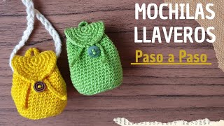 🌻 Como tejer Mochilas Llaveros Paso a Paso Llaveros a Crochet [upl. by Nonad64]