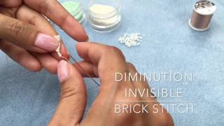 Augmentation de plusieurs perles en brick stitch et diminution invisible tuto [upl. by Ailalue]