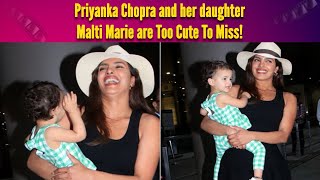 Priyanka Chopra carries daughter Malti Marie in arms as they arrive in Mumbai pose for paps [upl. by Oizirbaf]