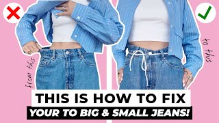 How To DOWNSIZE and UPSIZE JEANS In The Waist To Fit Perfectly  JEANS HACK [upl. by Ojillib]