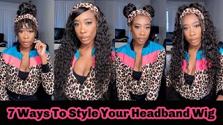 7 ways on How to Style headband wig [upl. by Flieger]