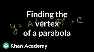 Finding the vertex of a parabola example  Quadratic equations  Algebra I  Khan Academy [upl. by Acimaj]