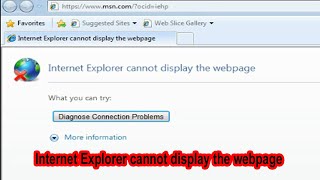 internet explorer cannot display the webpage diagnose connection problems internet explorer [upl. by Annerb585]