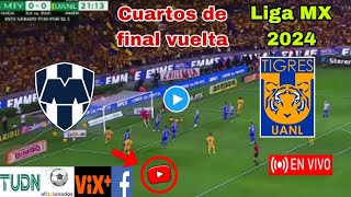 Monterrey vs Tigres en vivo donde ver a que hora juega Monterrey vs Tigres Liga MX 2024 [upl. by Purvis]