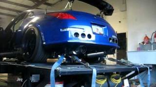 350Z VQ35HR dyno Injen intakes HKS exhaust Tomei cams headers and test pipes Cobb [upl. by Adena427]