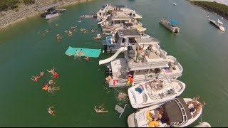 Boat Party Scene Lake Travis 2015  Devils Dove  GoPro Drone [upl. by Roman]