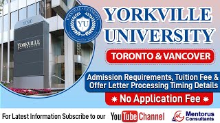 Yorkville University  Toronto amp Vancouver [upl. by Beaufort]