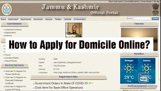 How to apply for Domicile certificate online in JampK Easy Method [upl. by Anizor]