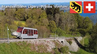 Standseilbahn Ligerz–Prêles ‘vinifuni’ 4K April 2024 funicular Ligerz Bielersee [upl. by Ardnassak]