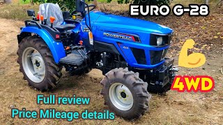 New Powertrac Euro G28 4wd mini tractor Full review  Agriculture India  Part 01 [upl. by Skier]