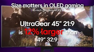 LG 45GS96QBB 45quot WQHD UltraGear™ OLED 240Hz 003ms 800R curved gaming monitor w builtin speakers [upl. by Cai]