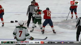 Marcus Foligno vs Jonah Gadjovich Jan 19 2024 [upl. by Leuams]