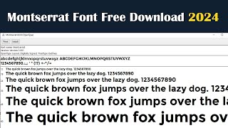 Montserrat Font Free Download 2024 । Photoshop Font Download and Install [upl. by Nodnarb]