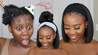 Hair Transformation Weekly Routine for Dry Natural Hair  Spring Hairstyles  Headband Wig [upl. by Lilian]