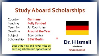 Germany Scholarships SBW  No IELTS  Low CGPA  All Year  Fully Funded Scholarship  Dr H Ismail [upl. by Gaelan760]