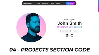 How to build a Simple Portfolio Website using HTML CSS amp JavaScript  Project Section Code [upl. by Bendite]