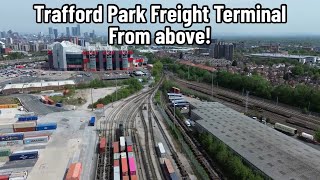 Trafford Park Freight Terminal from ABOVE  Freightliner shunter VICKY ticking over [upl. by Ramburt527]