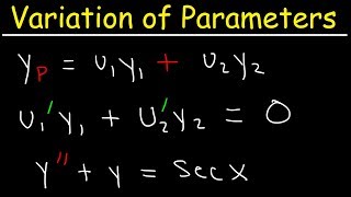 Variation of Parameters  Nonhomogeneous Second Order Differential Equations [upl. by Madeline618]