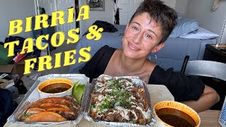 BIRRIA TACOS amp FRIES MUKBANG  Talking about my Icelandic adventure [upl. by Nnelg266]