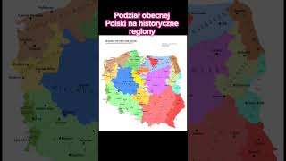 Podział Polski na historyczne regiony shorts historia geografia geography map mapa [upl. by Htidirrem]