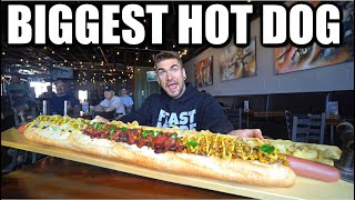 quotNO WAY YOU FINISHquot 3 FEET LONG HOT DOG EATING CHALLENGE 1 Meter Long  Nathans Hot Dog Challenge [upl. by Cunningham]