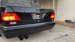 Mercedes w140 s500 upgraded exhaust tips and Magnaflow custom exhaust drive by and in car sound [upl. by O'Rourke]