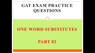 GAT Exam Practice Question Part 82 [upl. by Weldon682]