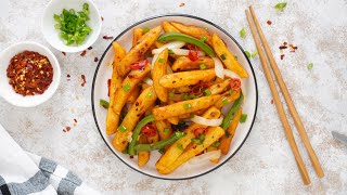 Chinese Takeaway Salt and Pepper Chips Recipe  Easy Salt amp Chilli Chips [upl. by Ryon769]